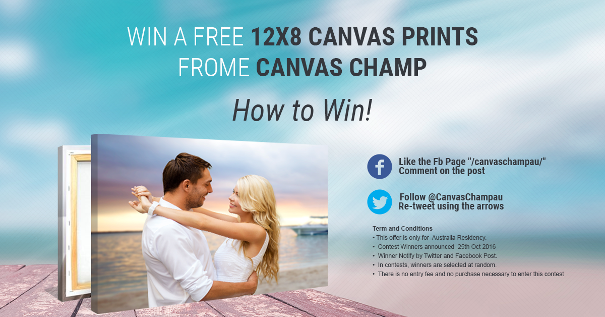 Canvas Champ Giveaway Just Share and Win Free 12X8 Canvas Print