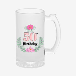 Personalised 50th birthday beer mug australia