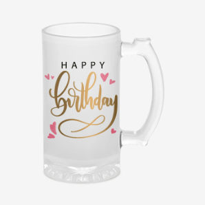 Personalised happy birthday beer mug australia