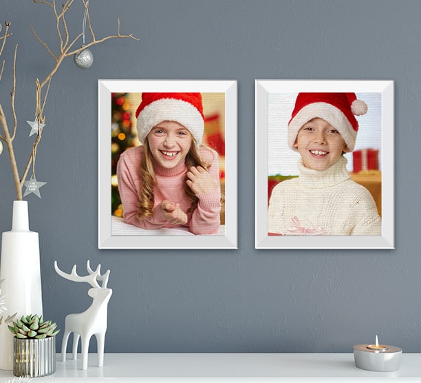 Christmas Children Photo Premium Frame Canvas Prints Australia CanvasChamp