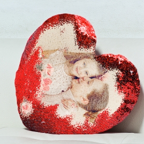 Custom Heart Sequin Pillow for Mothers Day Sale Australia