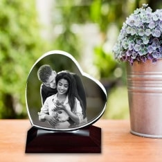 Personalised Round 3D Crystal Cube for Mothers Day Sale Australia