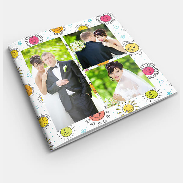 Large wedding photos printed on custom photo book