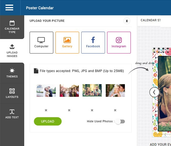Tool steps to design poster calendar Tool steps to design poster calendar