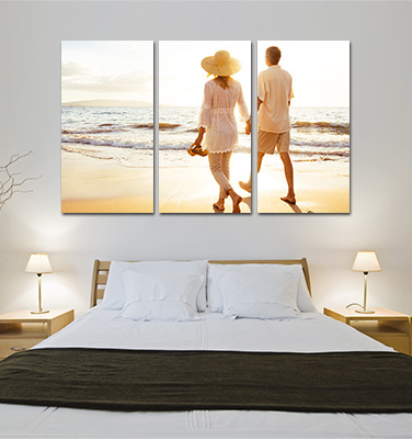 Honeymoon Photo Print on 3 Panel Custom Split Canvas Prints Australia CanvasChamp
