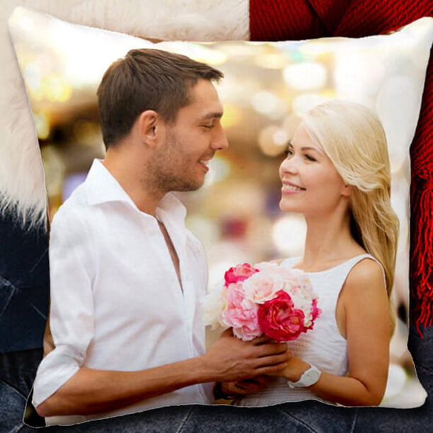 Wedding photo printed on photo pillow