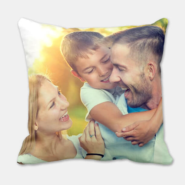 Family photo printed on photo pillow