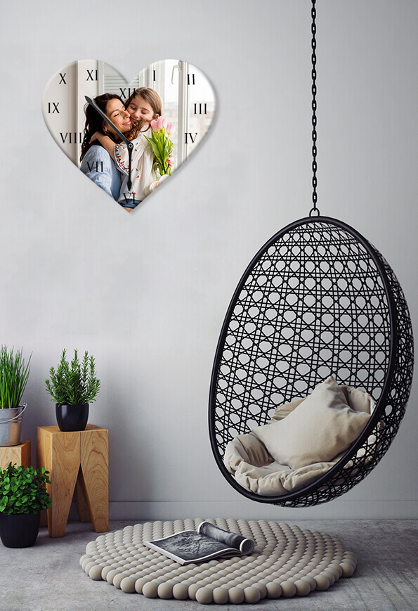 Heart Shaped Personalised Wall Clock