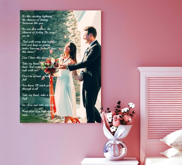 Wedding Canvas with Song Lyrics Wedding Canvas with Song Lyrics